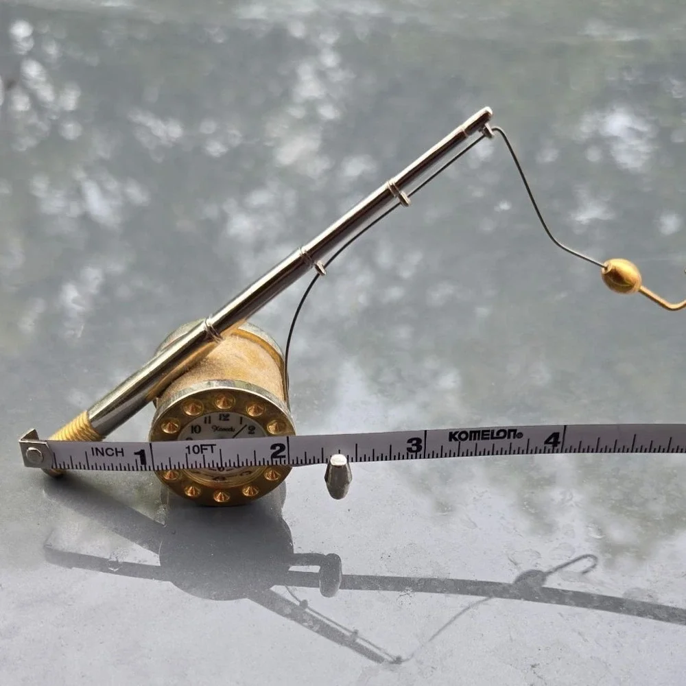 Novelty‎ Fishing Reel Clock, Kawada Quartz Desk Decor, Unique Collectible